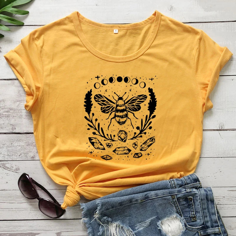 Mystical Honey Bee Moon Phases T-shirt
