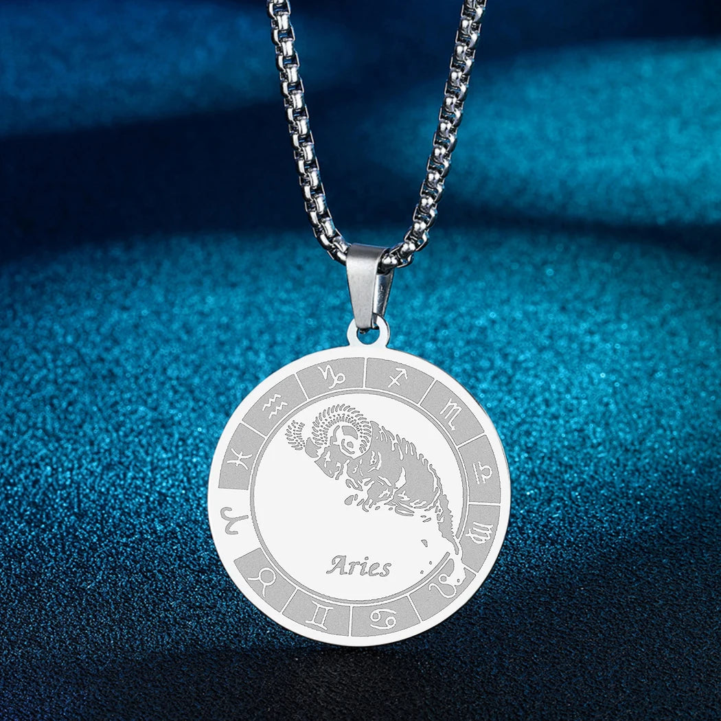 Capricorn Zodiac Sign Pendant Necklace Constellation Jewelry Gift