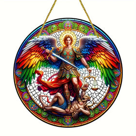 Archangel St. Michael Sun Sign Acrylic Window Suncatcher