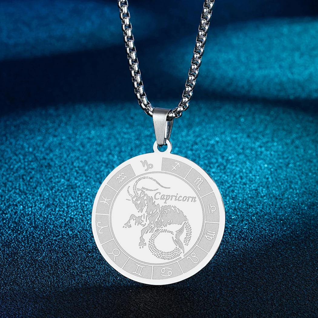 Capricorn Zodiac Sign Pendant Necklace Constellation Jewelry Gift