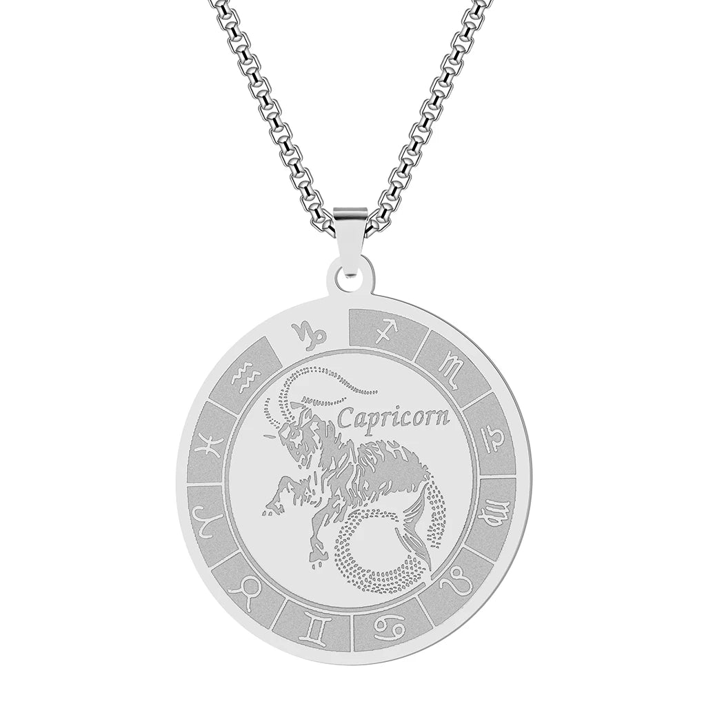 Capricorn Zodiac Sign Pendant Necklace Constellation Jewelry Gift