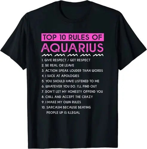 Top 10 Rules Of Aquarius T-Shirt