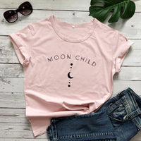 Moon Child Women T-shirt Spiritual Girl Gothic Black Tshirt