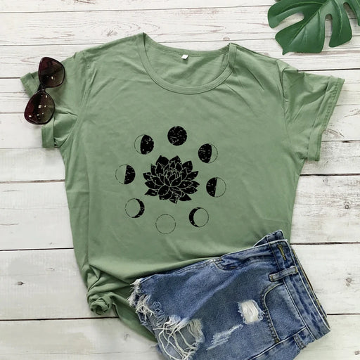 Mystical Moon Phases Astrology T-Shirt Spiritual Graphic Tee
