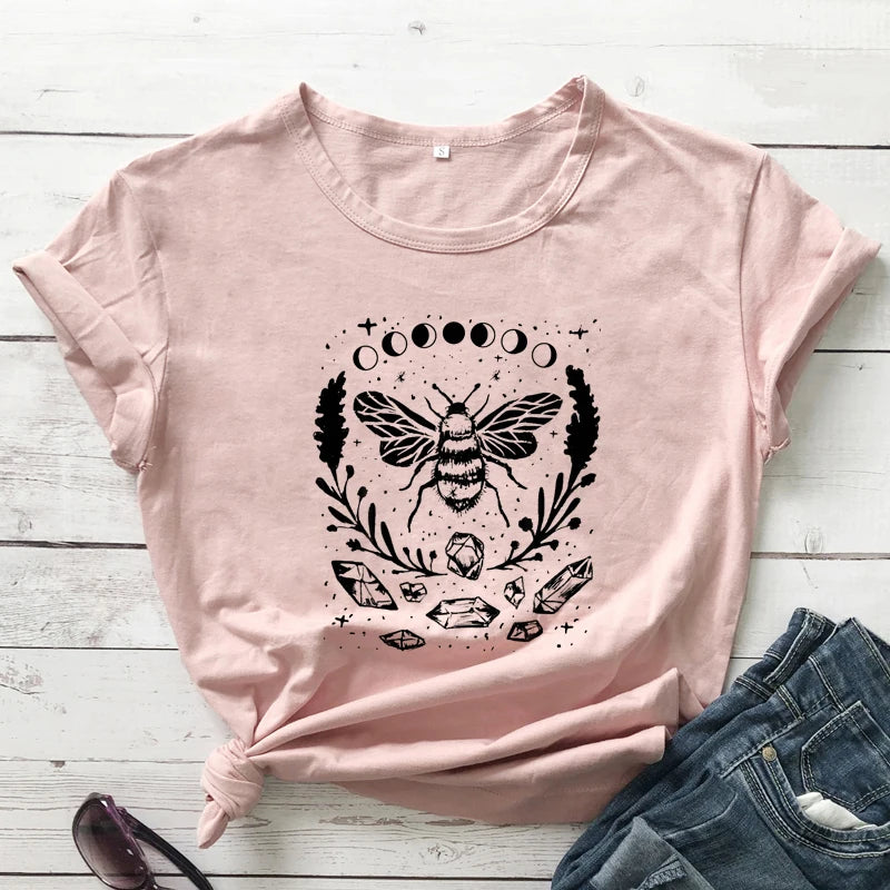 Mystical Honey Bee Moon Phases T-shirt