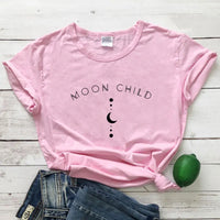 Moon Child Women T-shirt Spiritual Girl Gothic Black Tshirt