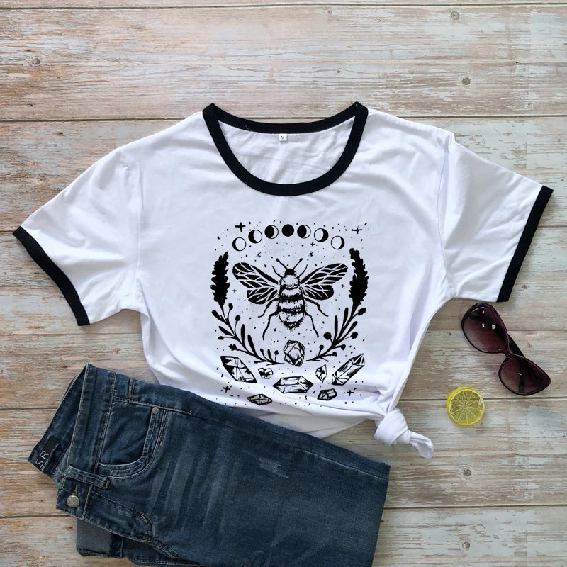 Mystical Honey Bee Moon Phases T-shirt