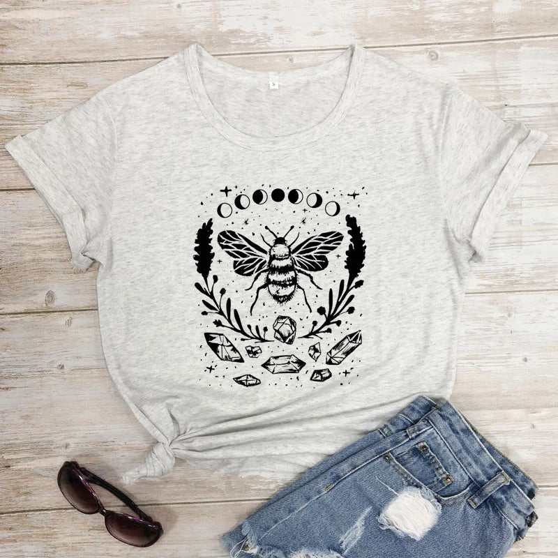 Mystical Honey Bee Moon Phases T-shirt
