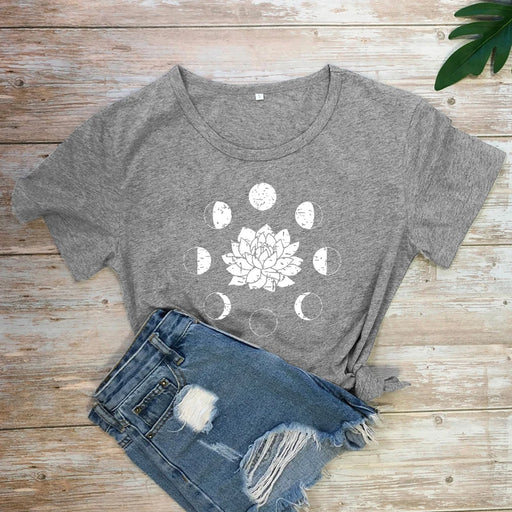 Mystical Moon Phases Astrology T-Shirt Spiritual Graphic Tee