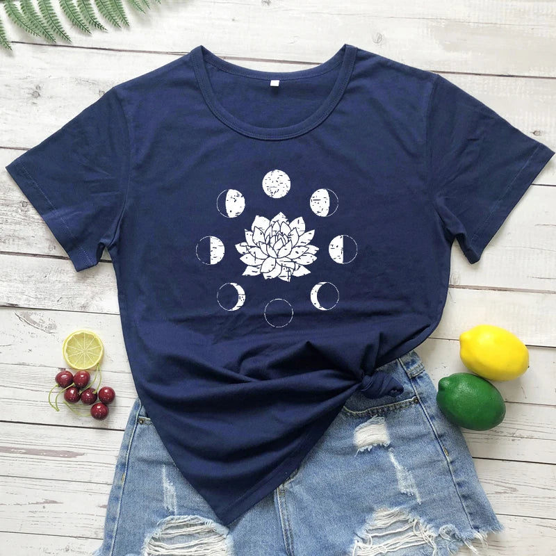 Mystical Moon Phases Astrology T-Shirt Spiritual Graphic Tee