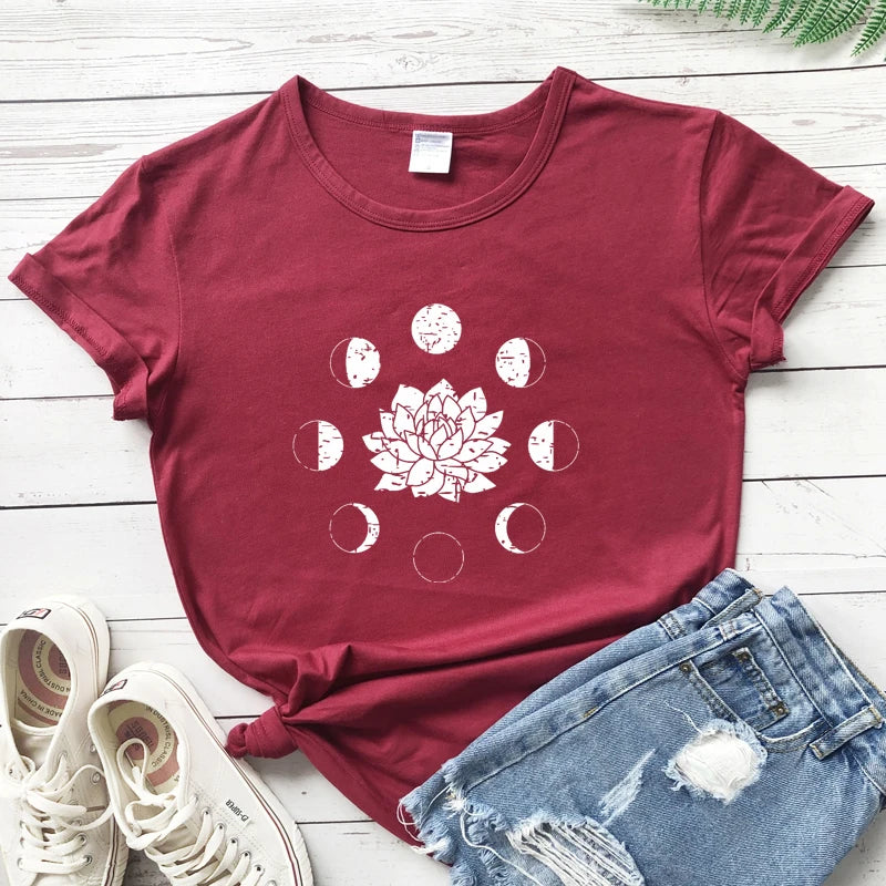 Mystical Moon Phases Astrology T-Shirt Spiritual Graphic Tee