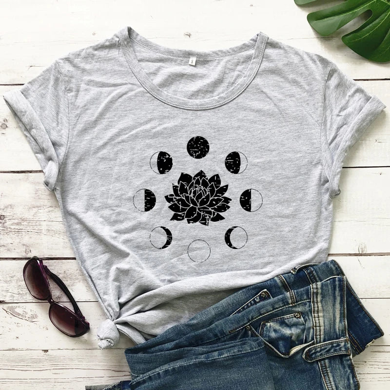 Mystical Moon Phases Astrology T-Shirt Spiritual Graphic Tee