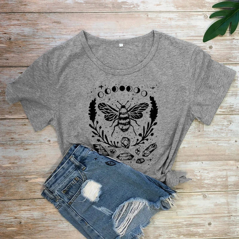 Mystical Honey Bee Moon Phases T-shirt