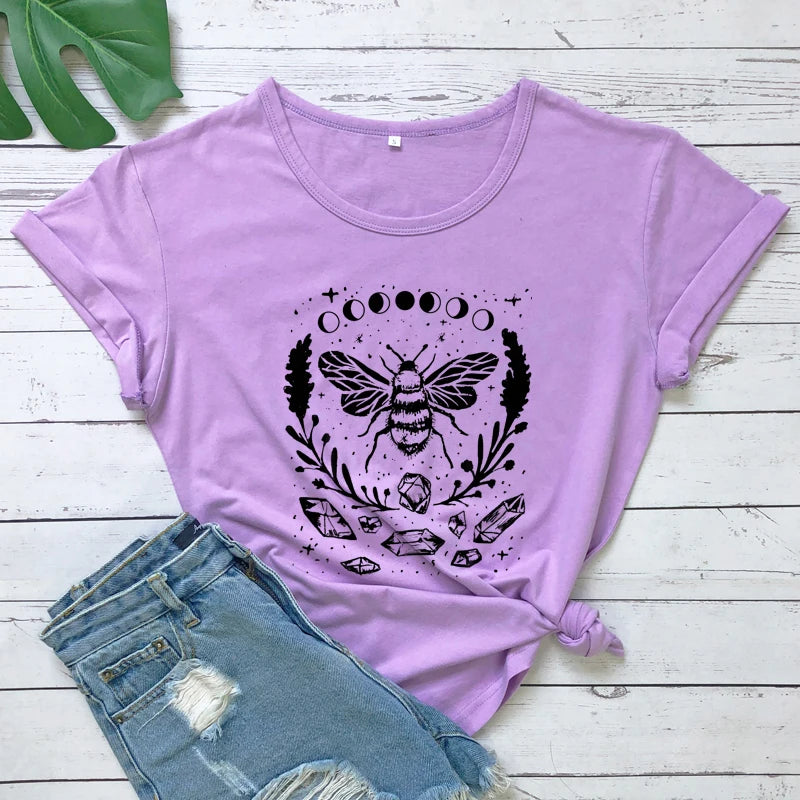 Mystical Honey Bee Moon Phases T-shirt