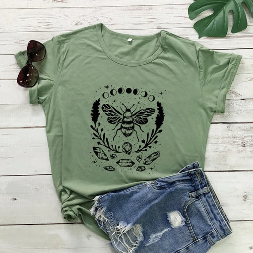 Mystical Honey Bee Moon Phases T-shirt