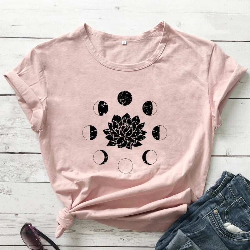 Mystical Moon Phases Astrology T-Shirt Spiritual Graphic Tee
