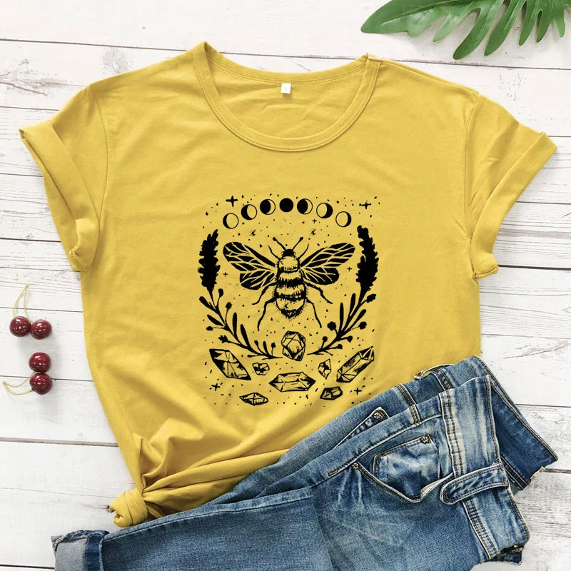 Mystical Honey Bee Moon Phases T-shirt
