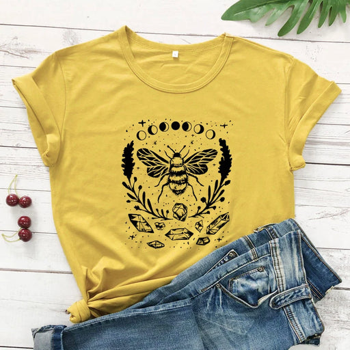 Mystical Honey Bee Moon Phases T-shirt