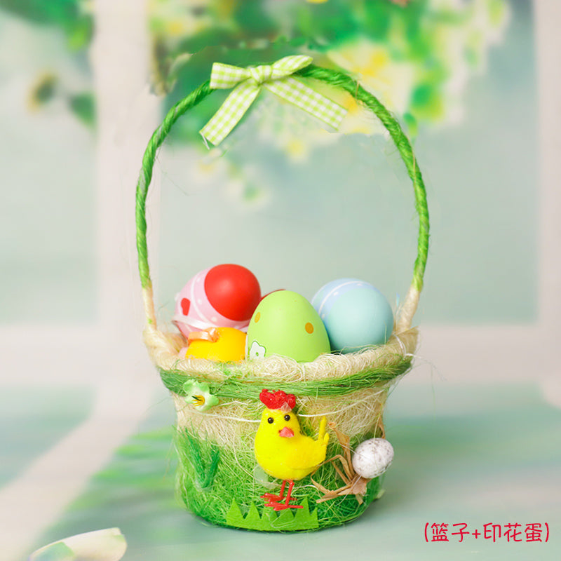 Easter Decorations Easter Egg Satchel Chicken Basket Easter DIY Handmade Gift
