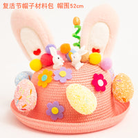 Creative Kids Hat DIY Handmade Material Package Catwalk Rabbit Hat Making Woven Hat Easter Hat Decoration