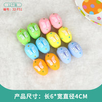 Easter Egg Decoration Supplies Kids Print DIY Layout Plastic Color Resurrection Egg Pendant 12 Pack