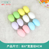 Easter Egg Decoration Supplies Kids Print DIY Layout Plastic Color Resurrection Egg Pendant 12 Pack