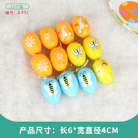 Easter Egg Decoration Supplies Kids Print DIY Layout Plastic Color Resurrection Egg Pendant 12 Pack
