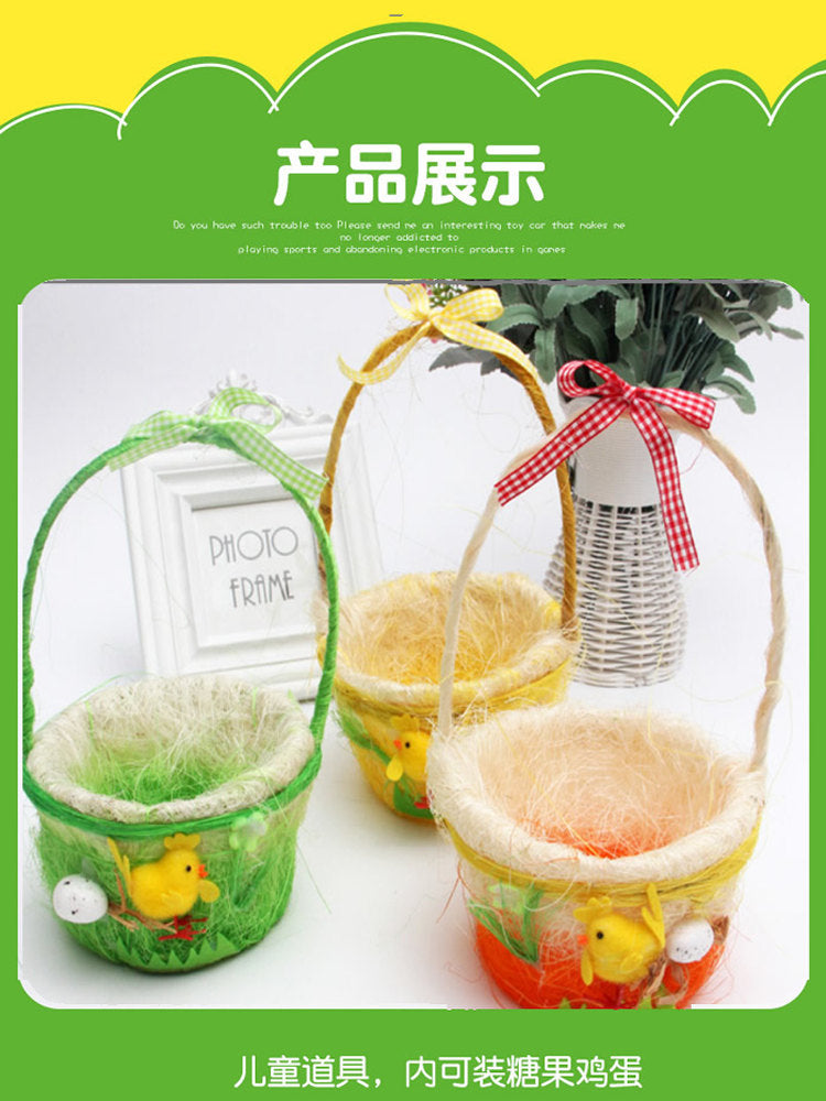 Easter Decorations Easter Egg Satchel Chicken Basket Easter DIY Handmade Gift