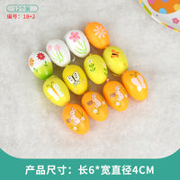 Easter Egg Decoration Supplies Kids Print DIY Layout Plastic Color Resurrection Egg Pendant 12 Pack