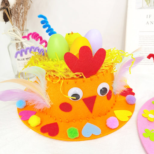 Creative Kids Hat DIY Handmade Material Package Catwalk Rabbit Hat Making Woven Hat Easter Hat Decoration