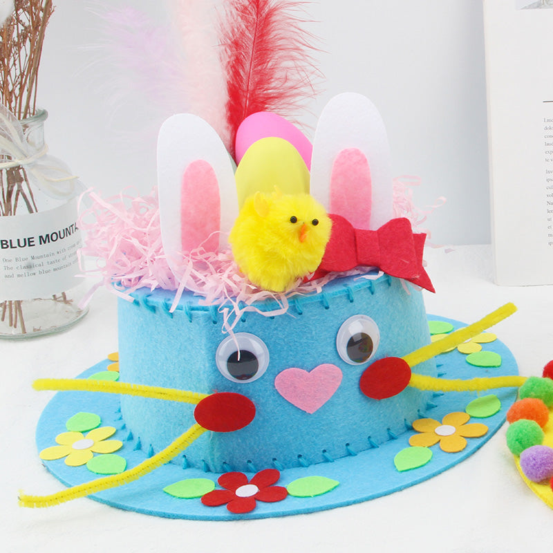 Creative Kids Hat DIY Handmade Material Package Catwalk Rabbit Hat Making Woven Hat Easter Hat Decoration