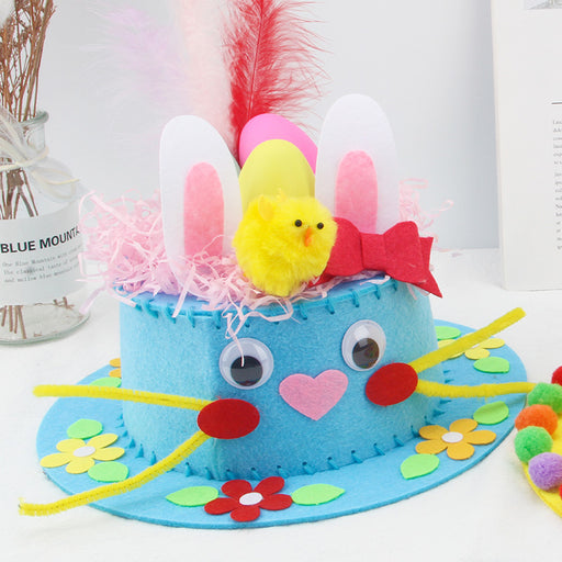 Creative Kids Hat DIY Handmade Material Package Catwalk Rabbit Hat Making Woven Hat Easter Hat Decoration