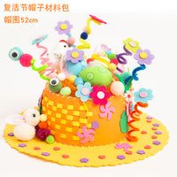 Creative Kids Hat DIY Handmade Material Package Catwalk Rabbit Hat Making Woven Hat Easter Hat Decoration