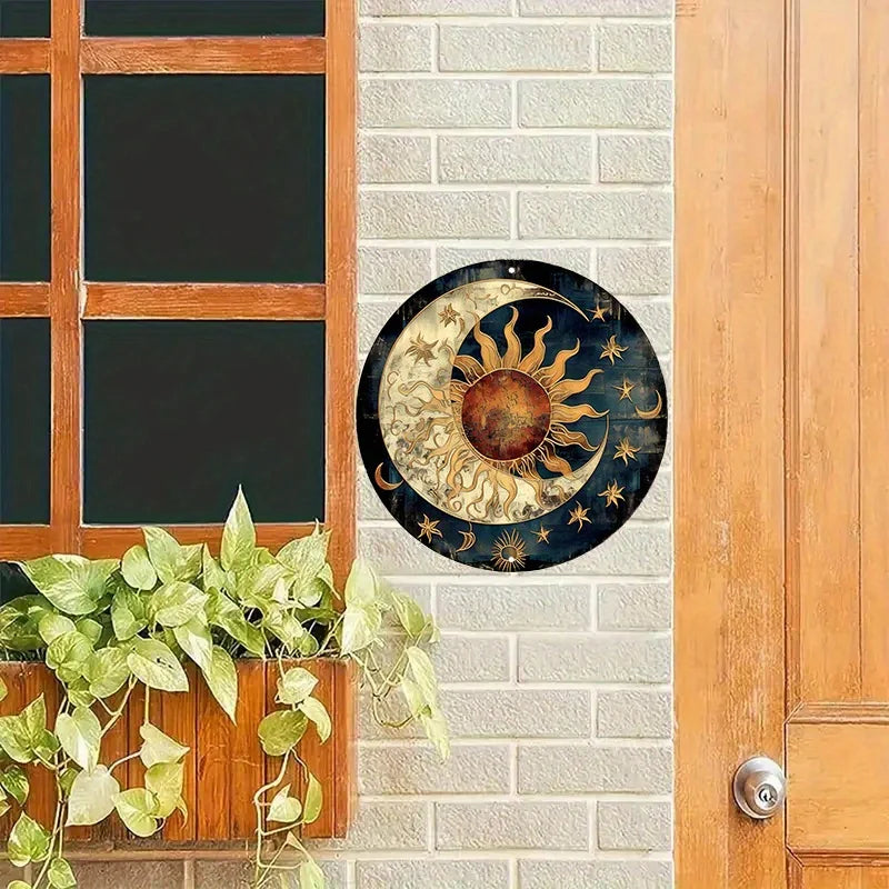 Moon and Sun Sign Metal Wall Decor for Home