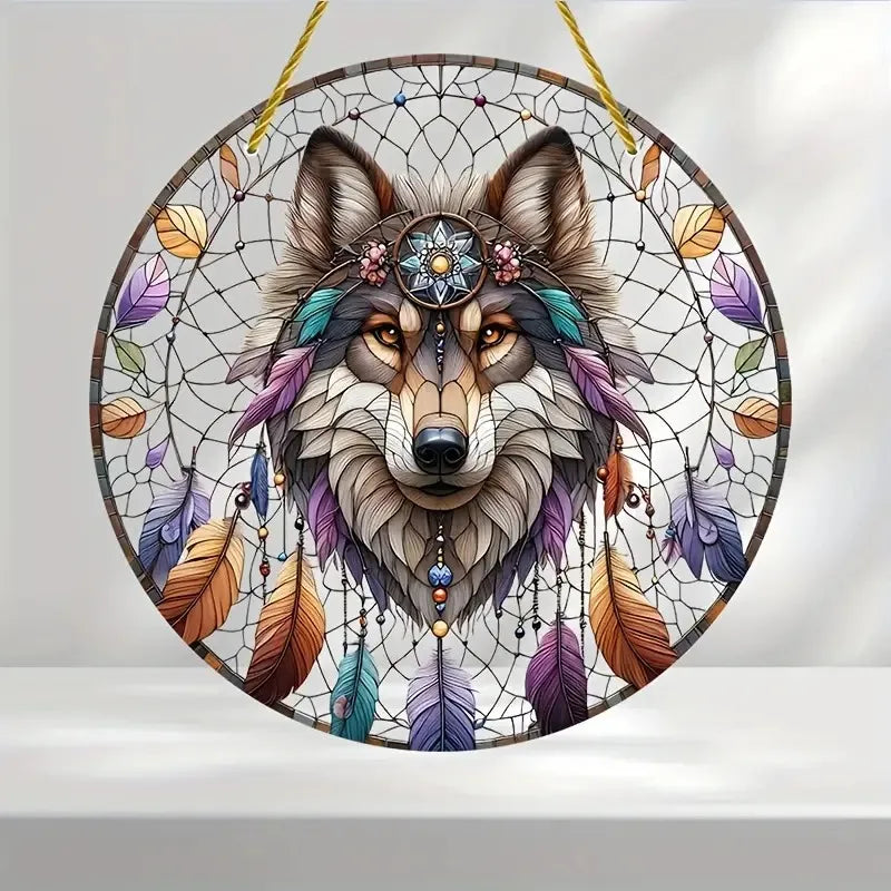 Tree of Life Theme Acrylic Sun Catcher- Window Hanging Decor with Stained Glass Appearance for Multi-Scene Decor Perfect festiva