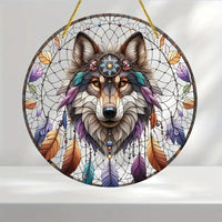 Tree of Life Theme Acrylic Sun Catcher- Window Hanging Decor with Stained Glass Appearance for Multi-Scene Decor Perfect festiva