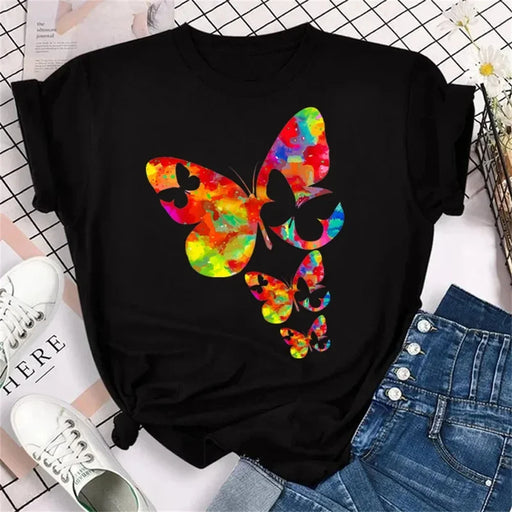 Colorful Butterfly Petal T-shirt
