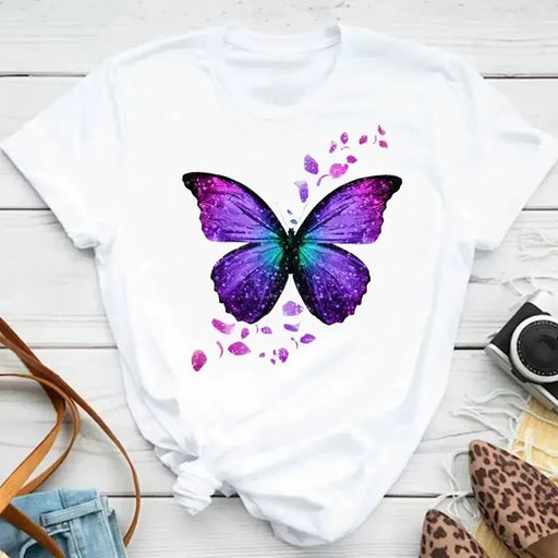 Colorful Butterfly Petal T-shirt