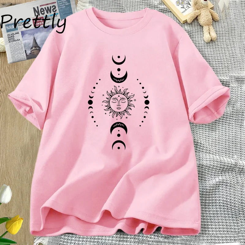Celestial Sun and Moon Astrology T-Shirt Mystical Tee