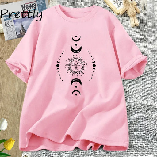 Celestial Sun and Moon Astrology T-Shirt Mystical Tee