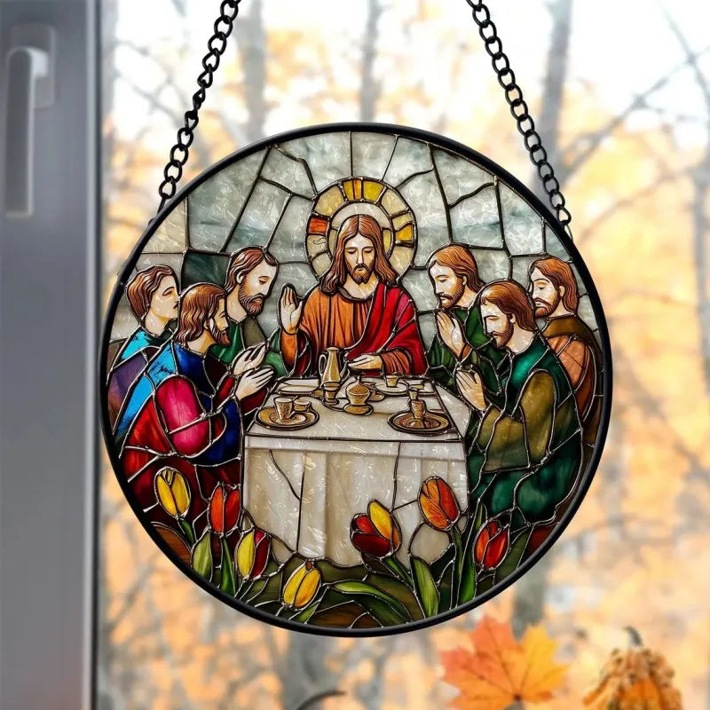 Jesus Christ Acrylic Stained Glass Window Hanging Ornament Glass Suncatcher Gift Christian Gift Religious Decor for Christian