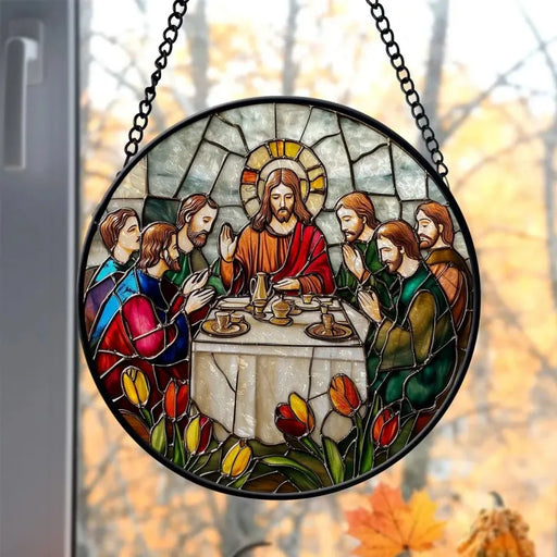 Jesus Christ Acrylic Stained Glass Window Hanging Ornament Glass Suncatcher Gift Christian Gift Religious Decor for Christian