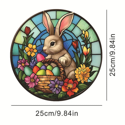 Happy Easter Window Stickers Rabbit Eggs Flower Plants Electrostatic Glass Sticker Easter Decorations for Home Bunny Wall Decals