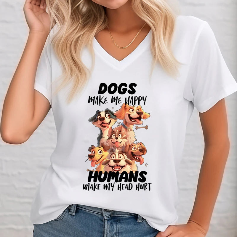 Dogs Make Me Happy T Shirt