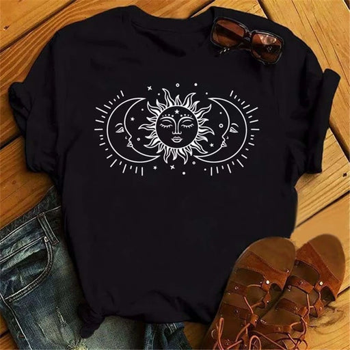 Moon Butterfly Astrology T-Shirt Casual Women’s Top