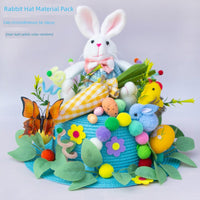 Creative Kids Hat DIY Handmade Material Package Catwalk Rabbit Hat Making Woven Hat Easter Hat Decoration