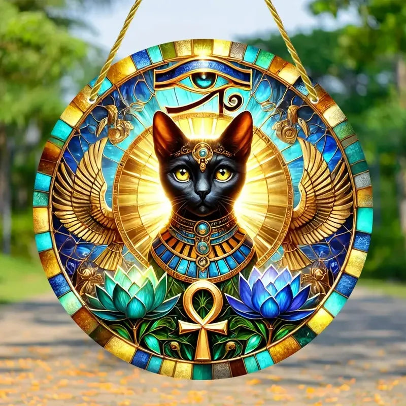 Tree of Life Theme Acrylic Sun Catcher- Window Hanging Decor with Stained Glass Appearance for Multi-Scene Decor Perfect festiva