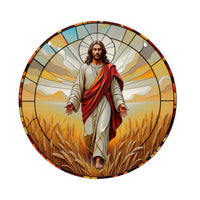 Room Decor Jesus Comes Suncatcher Light Catcher Circular Round Centerpiece for Porch,Garden,Office, Home Decoration Acrylic Sign