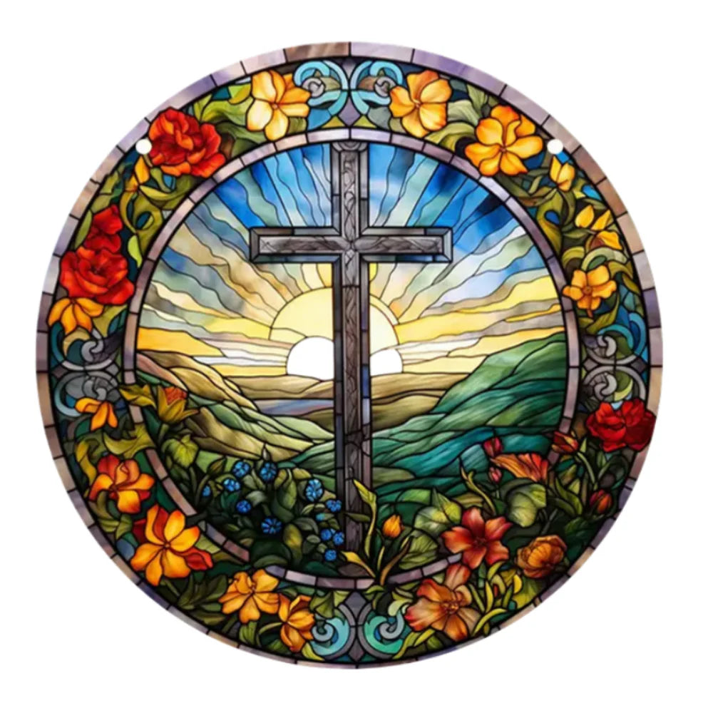 Room Decor Jesus Comes Suncatcher Light Catcher Circular Round Centerpiece for Porch,Garden,Office, Home Decoration Acrylic Sign