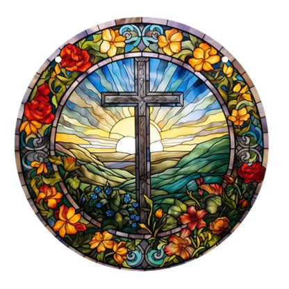 Room Decor Jesus Comes Suncatcher Light Catcher Circular Round Centerpiece for Porch,Garden,Office, Home Decoration Acrylic Sign